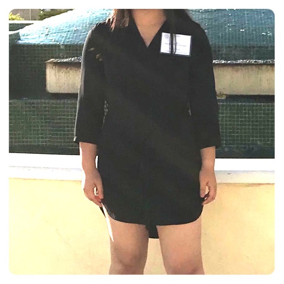 Buttoned Up Black Dress Shirt with Belt - Picture 1 of 7